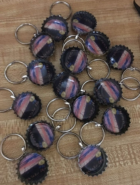 Bottle cap keychains